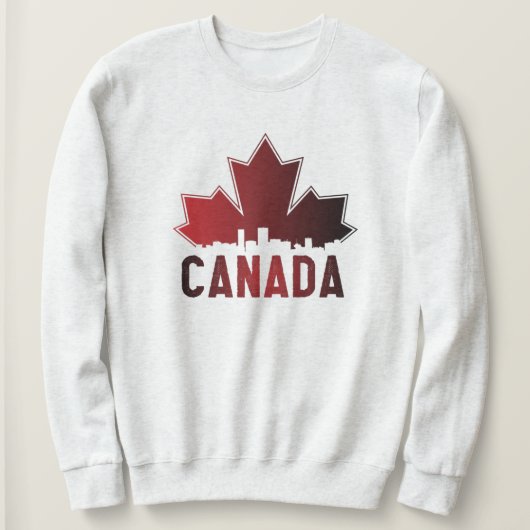 Canada Skyline Gradient Maple Leaf Patriotic Trui (Design voorkant)