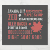 Canada Slang Subway Art Bier Etiket (Enkel label)