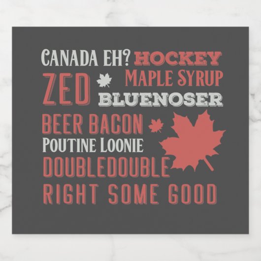 Canada Slang Subway Art Bier Etiket (Enkel label)