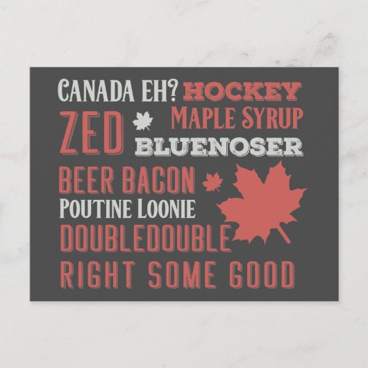 Canada Slang Subway Art Briefkaart (Voorkant)