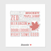 Canada Slang Subway Art Car Vinyl Sticker (Vel)