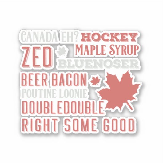 Canada Slang Subway Art Car Vinyl Sticker (Voorkant)