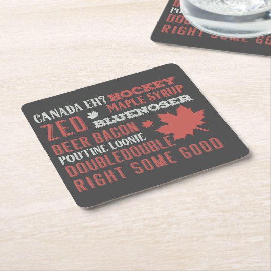 Canada Slang Subway Art Kartonnen Onderzetters (Schuin)