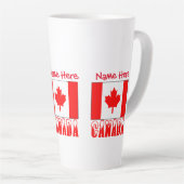 Canada Sneeuw Canadese Vlag Rood Gepersonaliseerd Latte Mok (Rechterhoek)