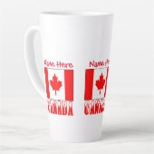 Canada Sneeuw Canadese Vlag Rood Gepersonaliseerd Latte Mok (Linkerhoek)