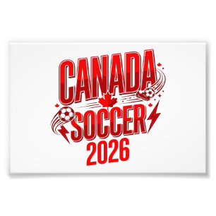 Canada Soccer 2026 Soccer Vet Country Typografie  Foto Afdruk