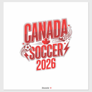 Canada Soccer 2026 Soccer Vet Country Typografie  Sticker