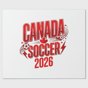 Canada Soccer 2026 Voetbal Vet Land Typografie  Cadeaupapier