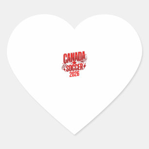 Canada Soccer 2026 Voetbal Vet Land Typografie  Hart Sticker