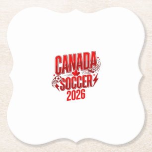Canada Soccer 2026 Voetbal Vet Land Typografie  Kartonnen Onderzetters