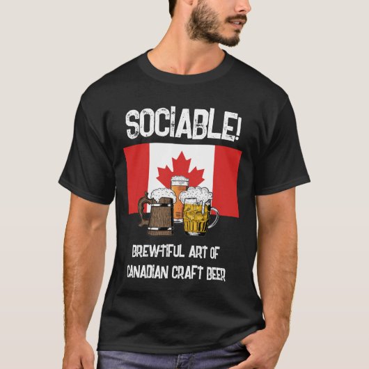 CANADA Sociable Cheers Brewtiful Beer T-shirt (Voorkant)