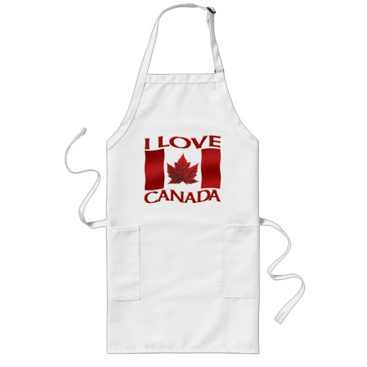 Canada Souvenir Apron I Love Canada Souvenir Apron Lang Schort (Voorkant)