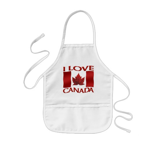 Canada Souvenir Apron Kind I Love Canada Apron Kinder Schort (Voorkant)