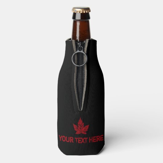 Canada Souvenir Bottle Cooler - Speciaal aangepast (Fles Achterkant)