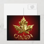 Canada Souvenir Briefkaarten Gold Canada Vlagkaart (Voorkant / Achterkant)