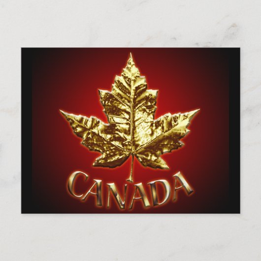 Canada Souvenir Briefkaarten Gold Canada Vlagkaart (Voorkant)