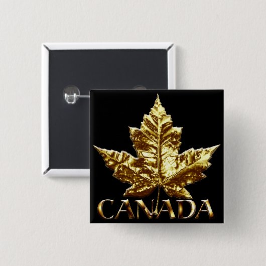 Canada Souvenir Button Gold Canada Buttonnen Gifts (Voorkant /achterkant)