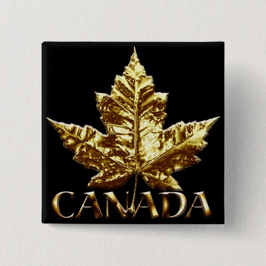 Canada Souvenir Button Gold Canada Buttonnen Gifts (Voorkant)