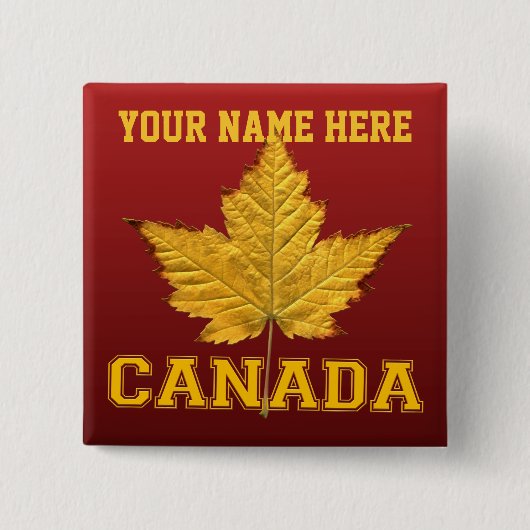 Canada Souvenir Button Varsity Canada Buttonnen Pi (Voorkant)