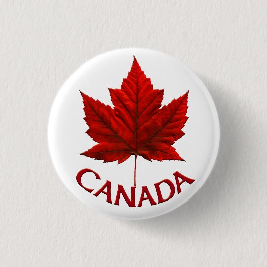Canada Souvenir Buttonnen Canada Vlag Maple Leaf P Ronde Button 3,2 Cm (Voorkant)