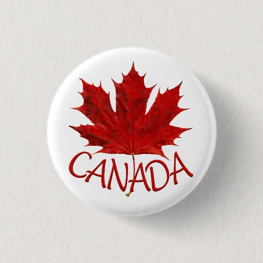 Canada Souvenir Buttonnen Canada Vlag Maple Leaf P Ronde Button 3,2 Cm (Voorkant)