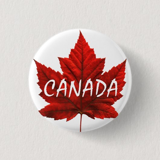 Canada Souvenir Buttonnen Canada Vlag Maple Leaf P Ronde Button 3,2 Cm (Voorkant)