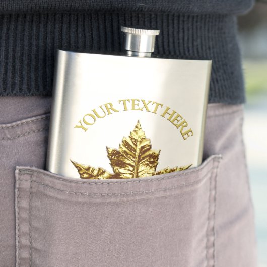 Canada Souvenir Flask Custom Gold Canada Flask Flacon (Voorbeeld)