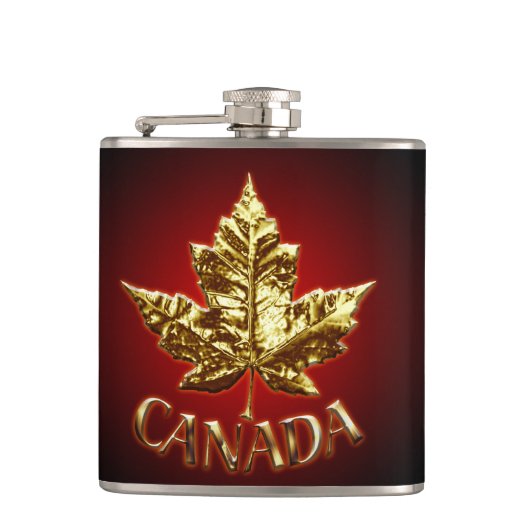 Canada Souvenir Flask Gold Medal Canada Flask Heupfles (Voorkant)