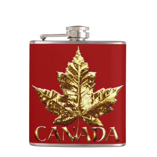 Canada Souvenir Flask Gold Medal Canada Flask Heupfles (Voorkant)