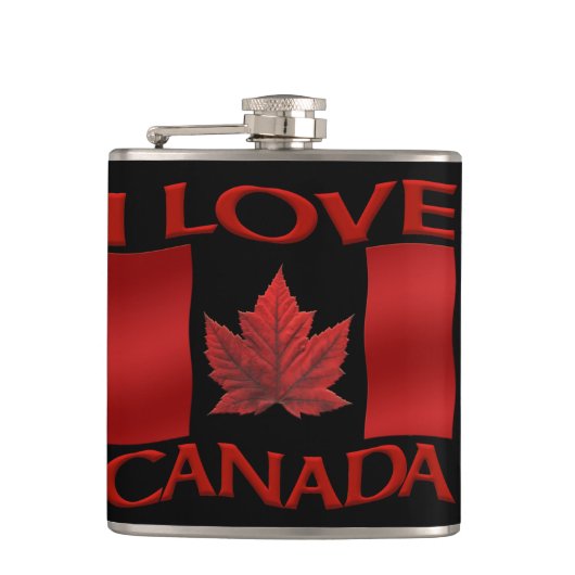 Canada Souvenir Flask I Love Canada Flasks Gifts Heupfles (Voorkant)