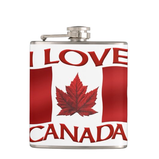 Canada Souvenir Flask I Love Canada Flasks Gifts Heupfles (Voorkant)