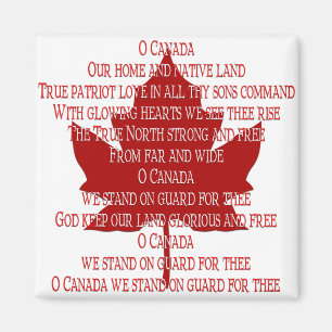 Canada Souvenir Fridge Magnet Canada Anthem Magnet
