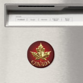 Canada Souvenir Fridge Magnet Gold Maple Leaf Gift (Insitu (Vaatwasser))