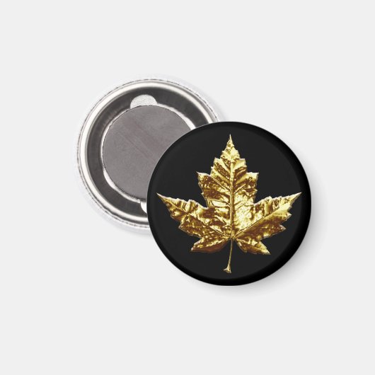 Canada Souvenir Fridge Magnet Gold Maple Leaf Gift (Voorkant / Achterkant)