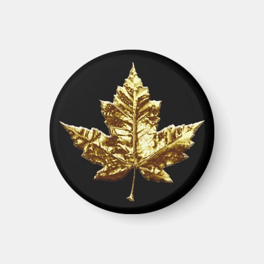 Canada Souvenir Fridge Magnet Gold Maple Leaf Gift (Voorkant)