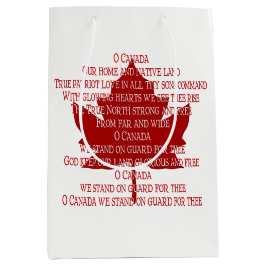Canada Souvenir Gift Bags Canada Anthem Gift Bag Medium Cadeauzakje (Voorkant)