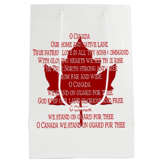 Canada Souvenir Gift Bags Canada Anthem Gift Bag Medium Cadeauzakje (Achterkant)