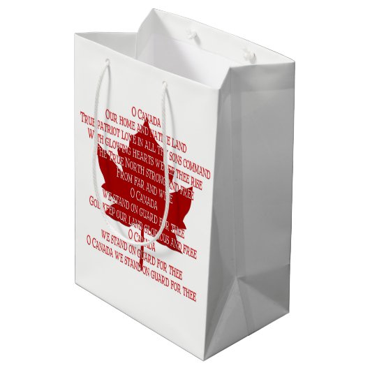 Canada Souvenir Gift Bags Canada Anthem Gift Bag Medium Cadeauzakje (Achterkant Gekanteld)