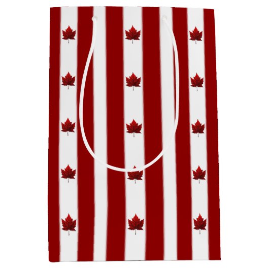 Canada Souvenir Gift Bags Canada Flag Gift Bag Medium Cadeauzakje (Voorkant)
