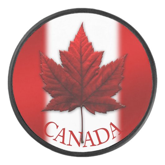 Canada Souvenir Hockey Puck Classic Maple Leaf (Voorkant)