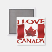 Canada Souvenir Koelkast Magnet I Love Canada (Voorkant / Achterkant)