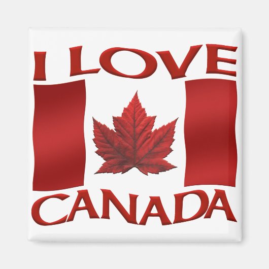 Canada Souvenir Koelkast Magnet I Love Canada (Voorkant)