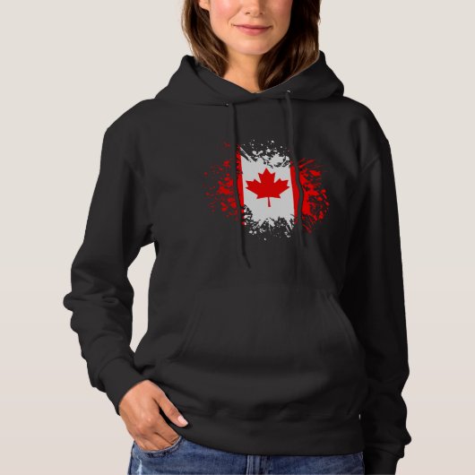 Canada Souvenir Landmark, White North Flag Travel Hoodie (Voorkant)