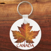 Canada Souvenir Sleutelhanger Gold Chrome Maple Le (Voorkant)