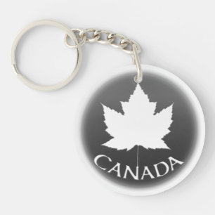 Canada Souvenir Sleutelhanger White Maple Leaf