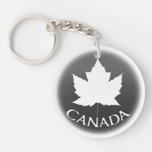 Canada Souvenir Sleutelhanger White Maple Leaf (Voorkant)