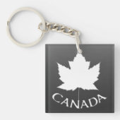 Canada Souvenir Sleutelhanger White Maple Leaf (Voorkant)