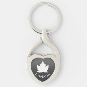 Canada Souvenir Sleutelhanger White Maple Leaf