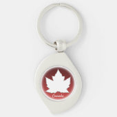 Canada Souvenir Sleutelhanger White Maple Leaf Gif (Voorkant)
