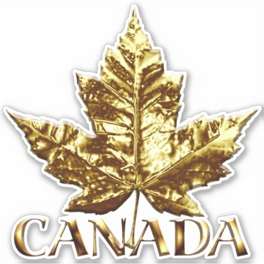 Canada Souvenir Stickers Gold Maple Leaf Stickers (Voorkant)